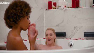 Mandy - Luna And Lesbian Interracial Bath Time - Mandy Tee - upornia.com
