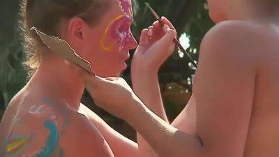 Beauty Women Body Paint Festival In Nudist Beach Voyeur - hclips.com