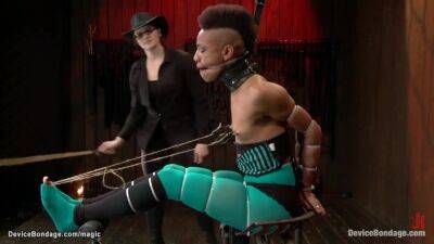 Claire Adams - Ebony In Legs Split Bondage Bootie Toyed With Nikki Darling And Claire Adams - upornia.com