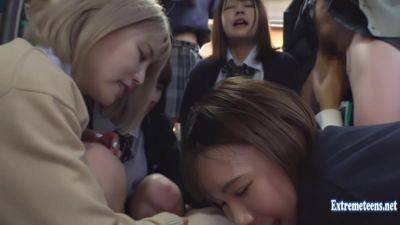 Twelve Schoolgirls Fuck Commuter On Bus Deep Throat And Ride In Public Outrageous Action New For May - txxx.com - Japan