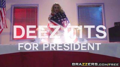 Kagney Linn and Deez Tits For President get wild with each other's big tits and tight ass inked-up holes - sexu.com