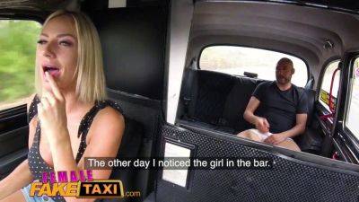 Busty blonde pays taxi fare with her big tits & pussy in public - sexu.com - Czech Republic