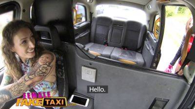 Ava Austen - Betty Foxxx - Ava austen & Betty Foxxx have hot lesbian sex & squirt with sex toys in public taxi - sexu.com - Britain