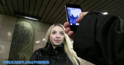 Miriama Kunkelova, the pale blonde pornstar, takes a massive dick in public and gets her pussy stretched to the max - sexu.com