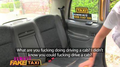 Marc Rose - Hot blonde MILF with huge tits takes on stud in fake taxi & gets a cream pie - sexu.com - Britain