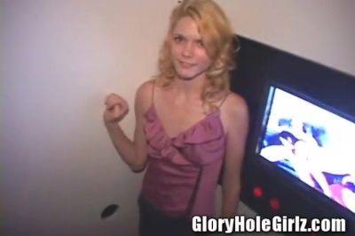 Blonde Petite Whore Sucking Off Cocks In Glory Hole Ass Fuck! - hclips.com - Usa