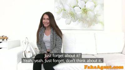 Shy Russian hottie gives a sloppy POV blowjob and gets nailed on casting couch - sexu.com - Russia
