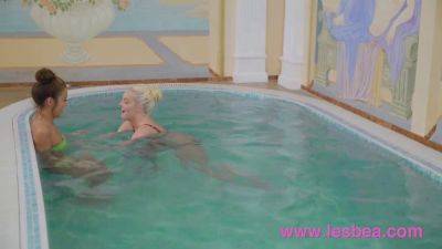 Cindy Shine - Petite Czech nymphs Cindy Shine and Lovita Fate finger and lick each other's wet pussies in the pool - sexu.com - Czech Republic