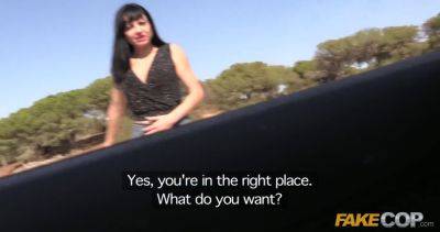 British cop with massive tits gets her ass drilled in a Spanish hotel - sexu.com - Spain - Britain