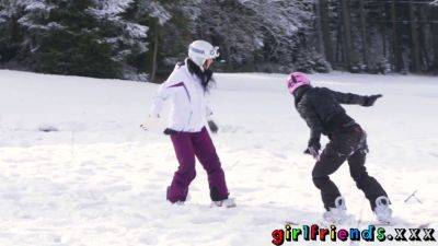 Snowboarding babes get naughty licking, sucking, and fingering tight pussies - sexu.com
