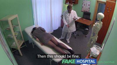 Naughty brunette patient gets a hot massage from a fakehospital doc in POV - sexu.com