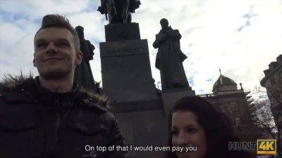 Czech teen gets paid to suck and fuck for cash in front of Hunter in Prague - sexu.com - Czech Republic