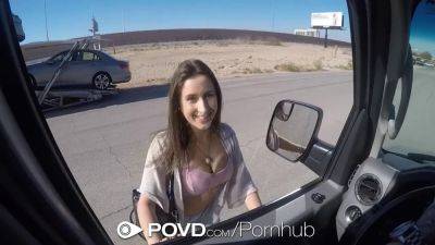 Ashley Adams gets her tight hitchhiker pussy pounded in POVD video - sexu.com