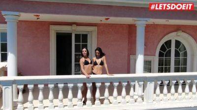 Carolina Abril - Watch Carolina Abril & Anastasia Brokelyn's steamy outdoor sexcapades with hot Latino babes - sexu.com - Spain