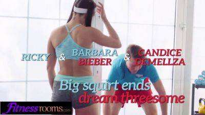 Barbara Bieber - Candice Demellza & Barbara Bieber in hot gym threesome with squirting MFFs - sexu.com - Romania - Czech Republic