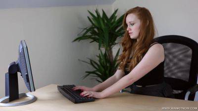 Tiny Tits - Redhead kloe Kane Clinical Trials JOI: Get Your Mind Off with Her Big Tits and Perky Tits - sexu.com - Britain