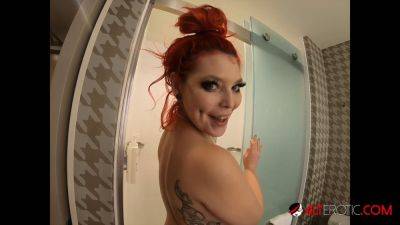 Taylor Nicole - Redhead tattooed women Fallon West and Taylor Nicole shower and play with each other's big ass and small tits - sexu.com