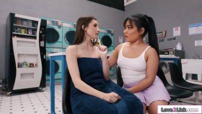 Maya Woulfe - Summer Col - Lesbians Lick Pussy At Public Laundromat With Maya Woulfe And Summer Col - upornia.com