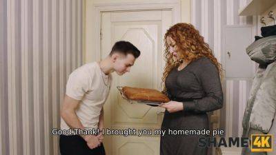 Tanya Foxxx - SHAME4K. Tanya Foxxx treats friend's stepson with a cake and gets a dick back - hotmovs.com - Russia